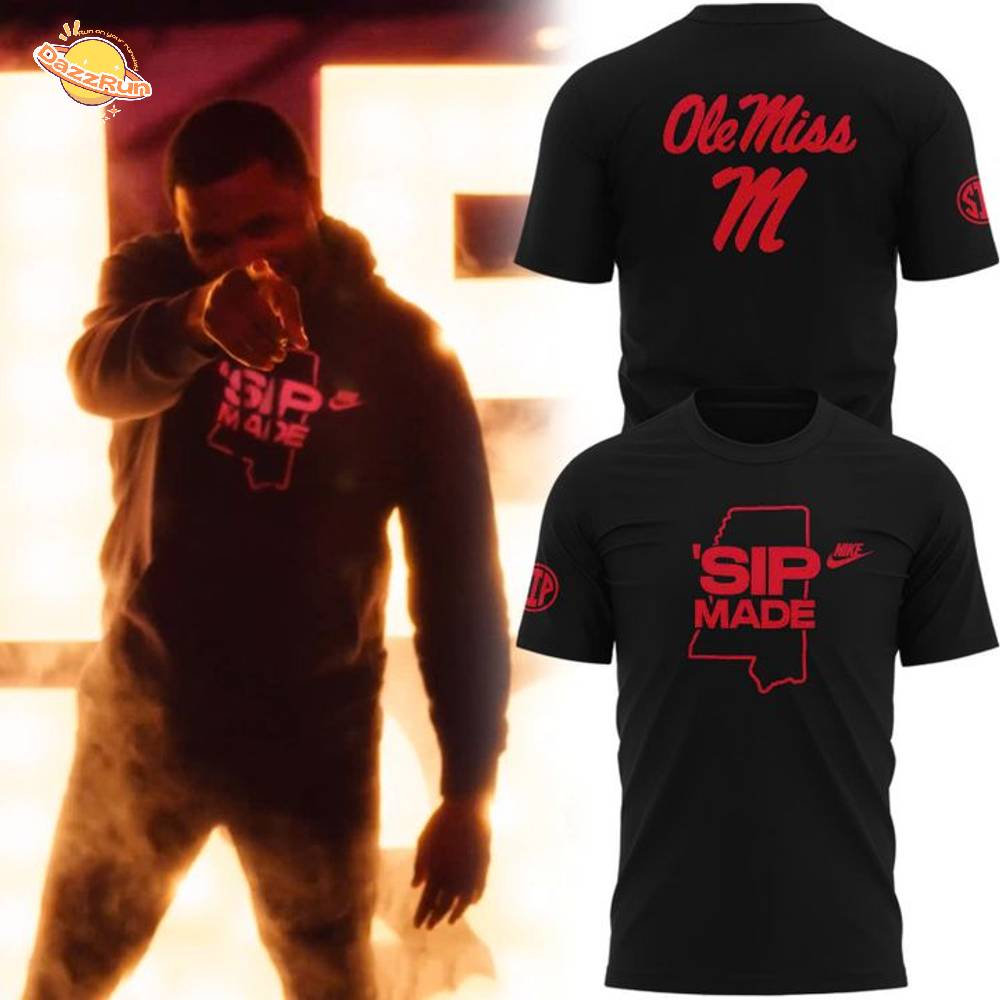 2025 Ole Miss "Sip Made" Black T-Shirt 2025 Ole Miss "Sip Made" Black T-Shirt