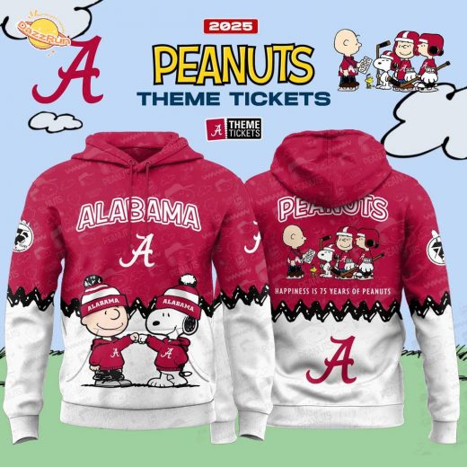 Alabama Crimson Tide x 75th Anniversary Of Peanuts 2025 Hoodie