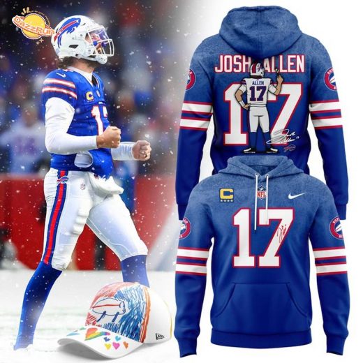 Buffalo Bills Josh Allen 17 Blue Hoodie