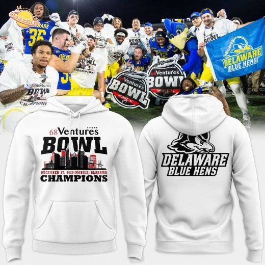 Unisex White Delaware Football 68 Ventures Bowl Bowl Champions Hoodie