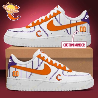 Personalized Clemson Tigers Baseball Air Force 1 Sneakers