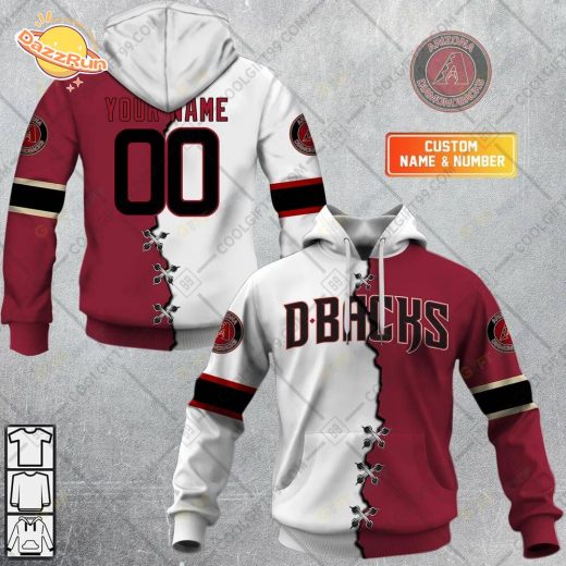 Personalized MLB Arizona Diamondbacks Mix Jersey Hoodie – Custom Baseball Gear