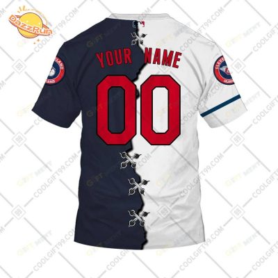 Personalized MLB Cleveland Guardians Custom Mix Jersey T-Shirt