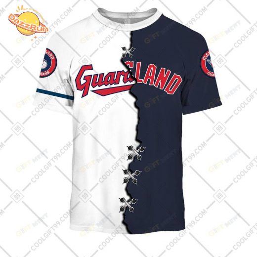 Personalized MLB Cleveland Guardians Custom Mix Jersey T-Shirt