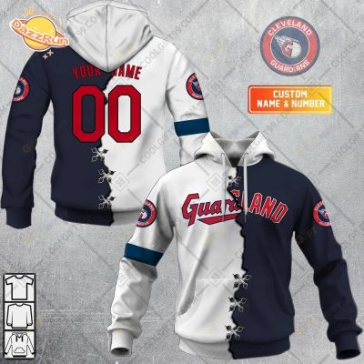 Personalized MLB Cleveland Guardians Mix Jersey Hoodie – Custom Design