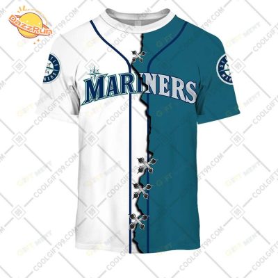 Personalized MLB Seattle Mariners Custom Mix Jersey T-Shirt