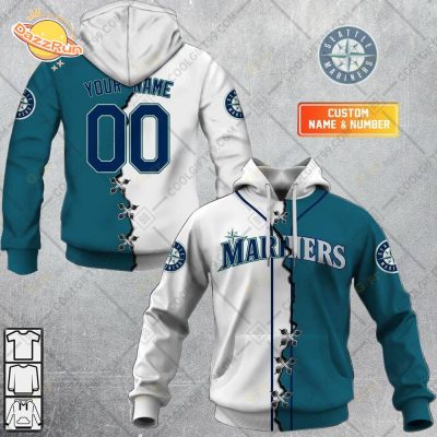 Personalized MLB Seattle Mariners Mix Jersey Hoodie – Custom Sports Hoodie