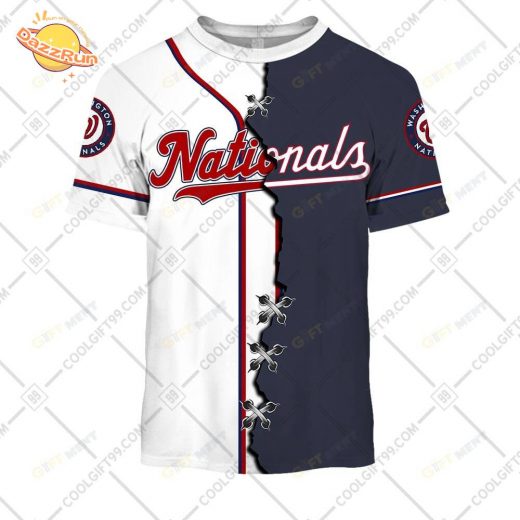 Personalized MLB Washington Nationals Custom Mix Jersey T-Shirt