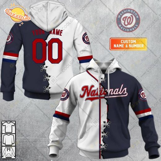 Personalized MLB Washington Nationals Mix Jersey Hoodie – Custom Baseball Apparel