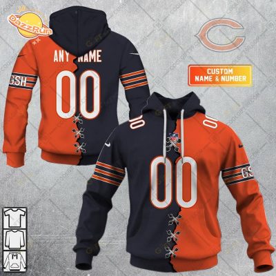 Personalized NFL Chicago Bears Mix Jersey Style Hoodie – Custom Design