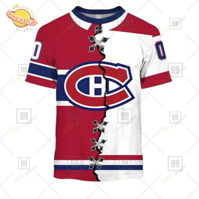 Personalized NHL Montreal Canadiens Custom Mix Jersey T-Shirt