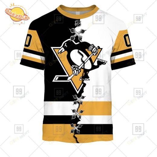 Personalized NHL Pittsburgh Penguins Custom Mix Jersey T-Shirt