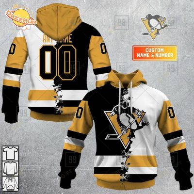 Personalized NHL Pittsburgh Penguins Mix Jersey Hoodie – Custom Sports Apparel