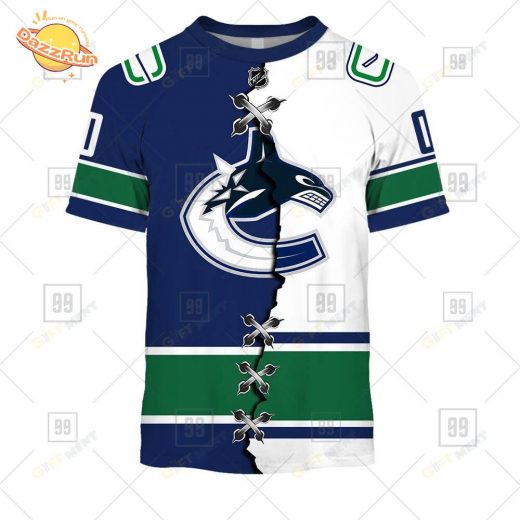 Personalized NHL Vancouver Canucks Custom Mix Jersey T-Shirt