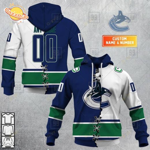 Personalized NHL Vancouver Canucks Mix Jersey Hoodie – Custom Design