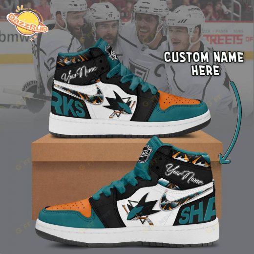 San Jose Sharks Air Jordan 1 – Custom Personalized Sneakers