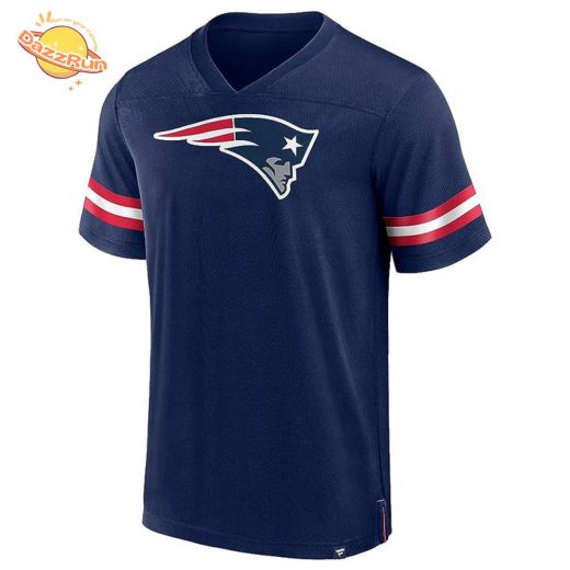 New England Patriots NFL Hashmark V-Neck Short Sleeve Jersey