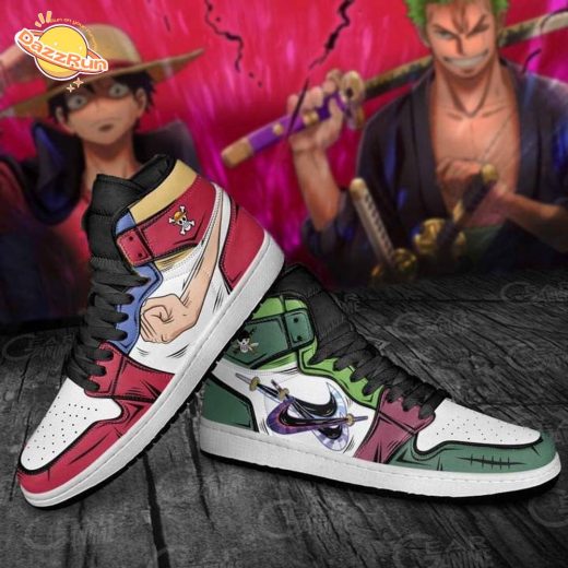 Luffy vs Zoro Gomu vs Santoryu One Piece Premium AF1 Sneakers