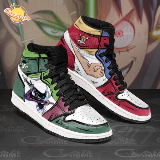 Luffy vs Zoro Gomu vs Santoryu One Piece Premium AF1 Sneakers