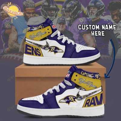 Custom Baltimore Ravens Air Jordan 1 Sneakers