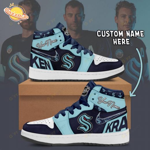 Custom Seattle Kraken Air Jordan 1 Sneakers