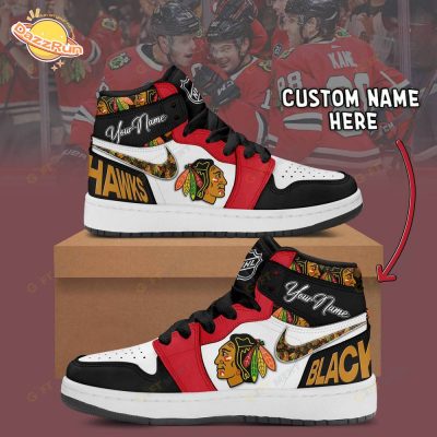 Personalized Chicago Blackhawks Air Jordan 1 Sneakers