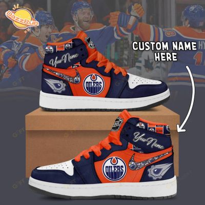 Personalized Edmonton Oilers Air Jordan 1 Sneakers