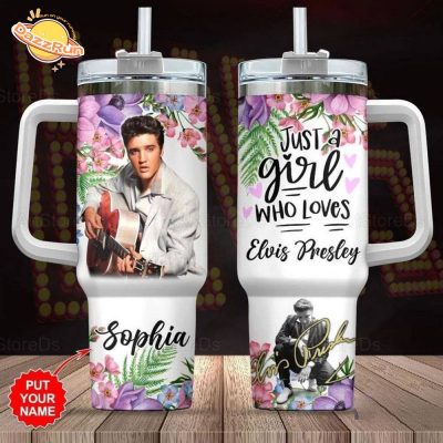 Elvis Presley Custom 40Oz Stainless Steel Tumbler with Handle