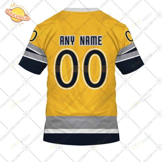 Custom Nashville Predators Reverse Retro T-Shirt