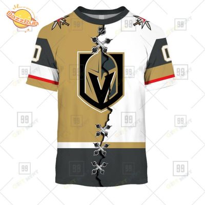 Custom Vegas Golden Knights Mix Jersey T-Shirt