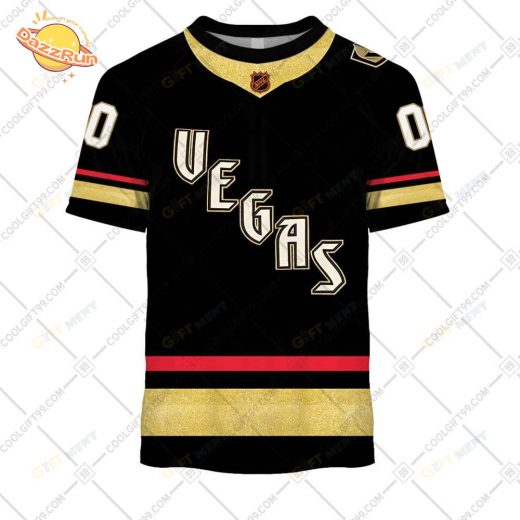 Custom Vegas Golden Knights Reverse Retro T-Shirt