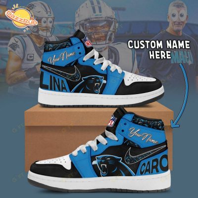 Personalized Carolina Panthers Air Jordan 1 Sneakers