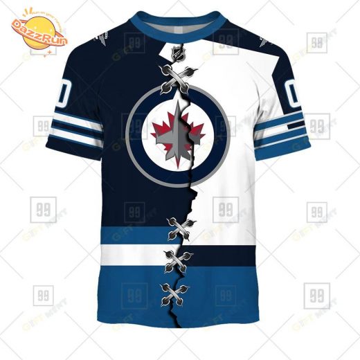 Personalized Winnipeg Jets Mix Jersey T-Shirt