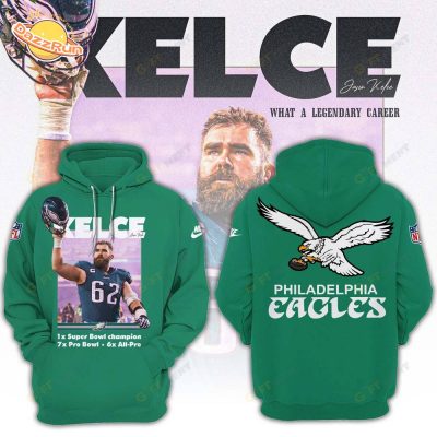 Jason Kelce Legendary Career Green Hoodie for Eagles Fans