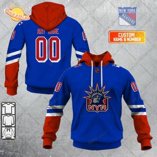 New York Rangers Reverse Retro Style Personalized NHL Hoodie