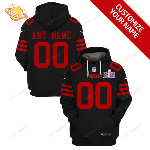 San Francisco 49ers Custom Name and Number Hoodie Jersey