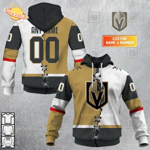 Vegas Golden Knights Personalized Mix Jersey Hoodie