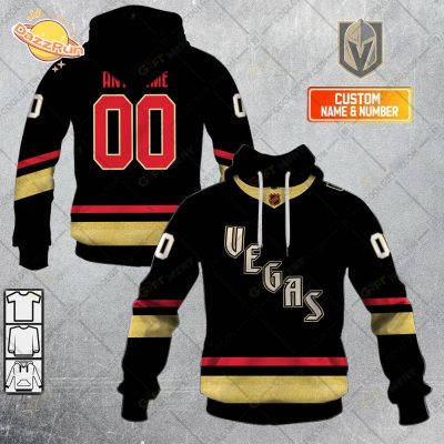 Vegas Golden Knights Reverse Retro Style Personalized NHL Hoodie