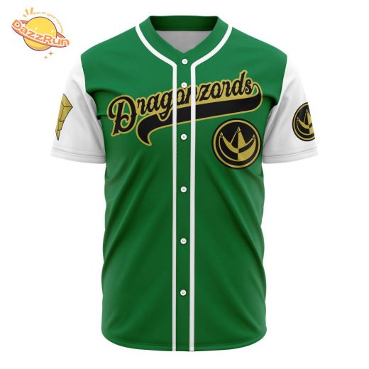 Green Dragonzords Tommy Oliver Power Rangers Anime Baseball Jersey