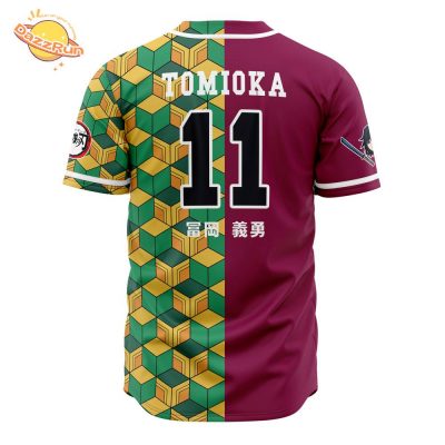 Hashira Giyu Tomioka Demon Slayer Anime Baseball Jersey – 3D Printed