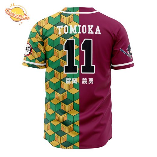 Hashira Giyu Tomioka Demon Slayer Anime Baseball Jersey – 3D Printed