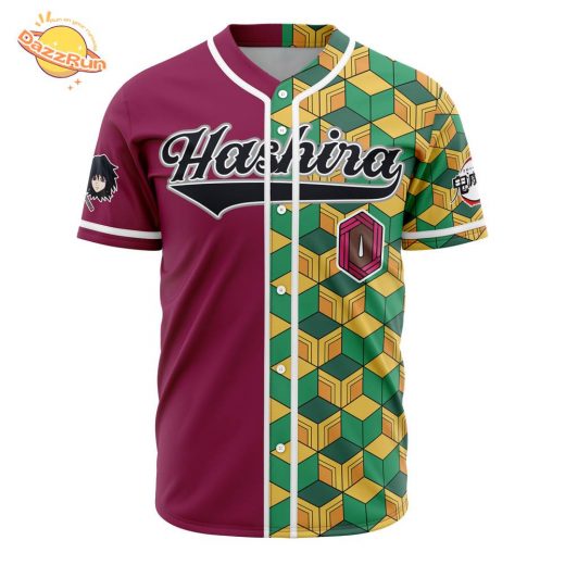 Personalized Hashira Giyu Tomioka Demon Slayer Anime Baseball Jersey – 3D Printed