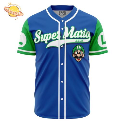 Personalized Luigi Super Mario Bros Anime Baseball Jersey – 3D Printed