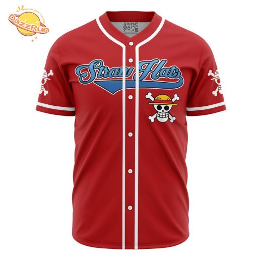 Personalized Straw Hats One Piece Anime Baseball Jersey – 3D Printed