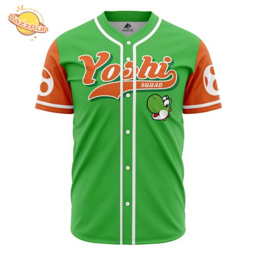 Yoshi Squad Super Mario Bros Anime Baseball Jersey – 3D Printed