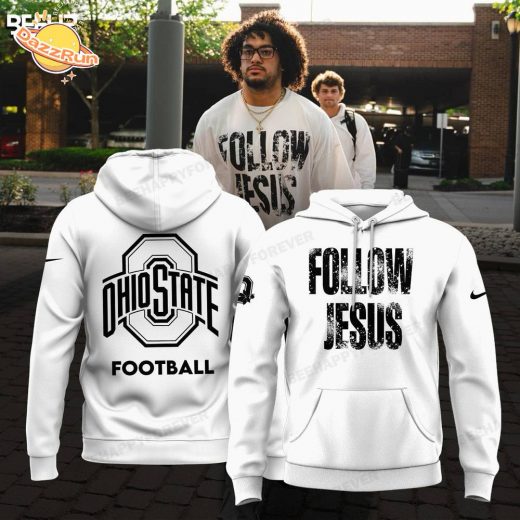 2024 Ohio State Football Limited Edition White Hoodie – Jesus Won Design