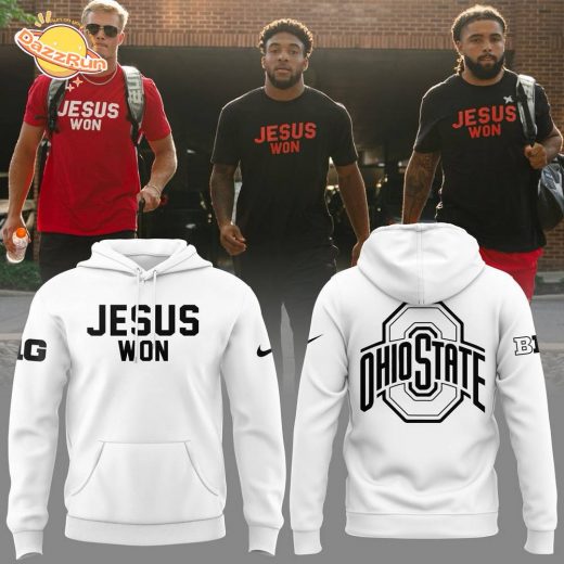 2024 Ohio State Football White Hoodie – Jesus Won Edition