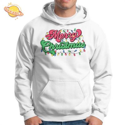 Family Matching Christmas Lights Hoodie – Merry Christmas 2024