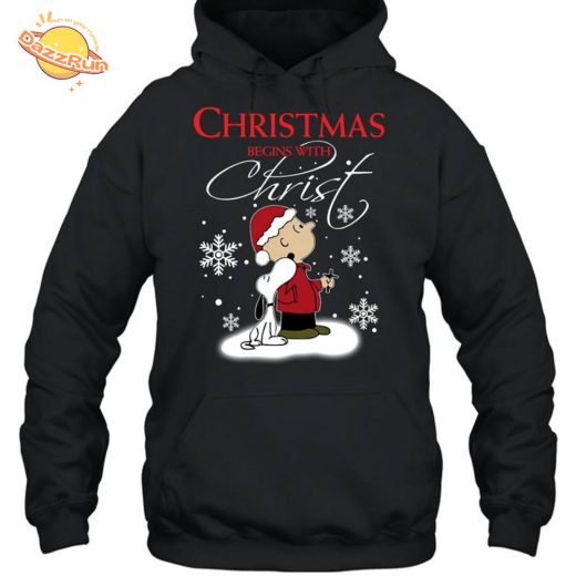 Snoopy “Christmas Begins With Christ” Hoodie – M128