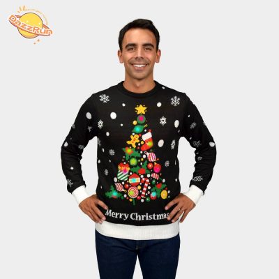 Light-Up Christmas Tree Ugly Sweater for Men